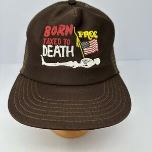 VINTAGE “THE WINNER” SNAPBACK HAT Trucker CAP Born Free Taxed To Death RARE J8